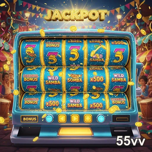 Imagem de um jogo de slots Jackpot no site 55vv, com gráficos vibrantes e tema emocionante.